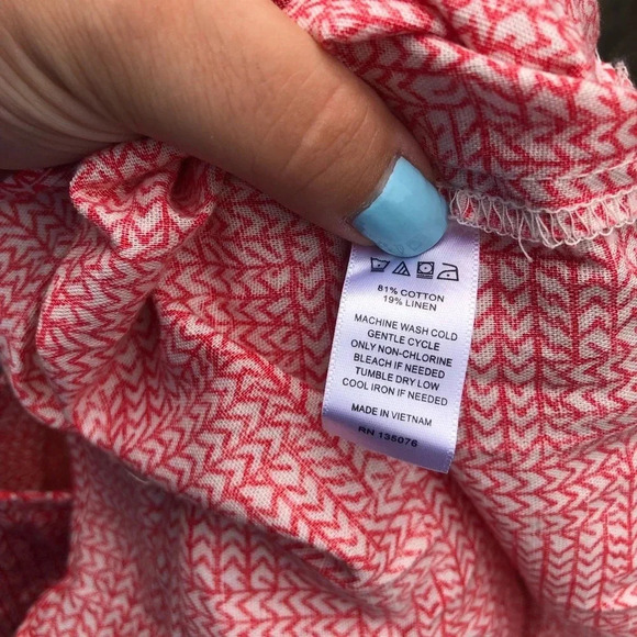 NWT C. WONDER BUTTON DOWN LINEN HENLEY - Picture 4 of 5